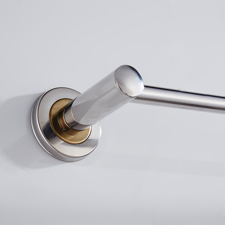 Stainless Steel Single and Double Rod Towel Rack Towel Bar Movable Bath Towel Rack Movable Hanger Support Size Cutting
