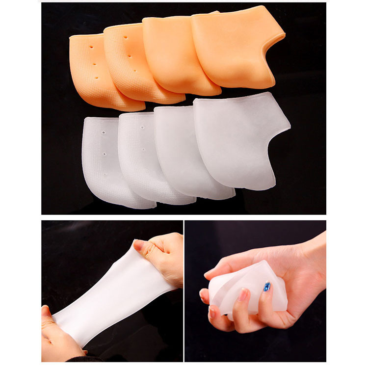 Medical Silicone Foot Pad Heel Protective Cover Foot Heel Socks Relieve Heel Pain Anti-crack Socks sebs