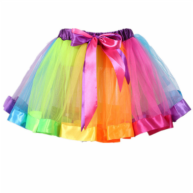 Foreign Trade Girl's Six Color TUTU Rainbow Skirt Children's Skirt Mesh Skirt AliExpress