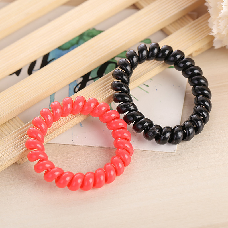 Candy color telephone line Hair ring elastic coil hair band headdress small telephone line hair rope hair accessories wholesale