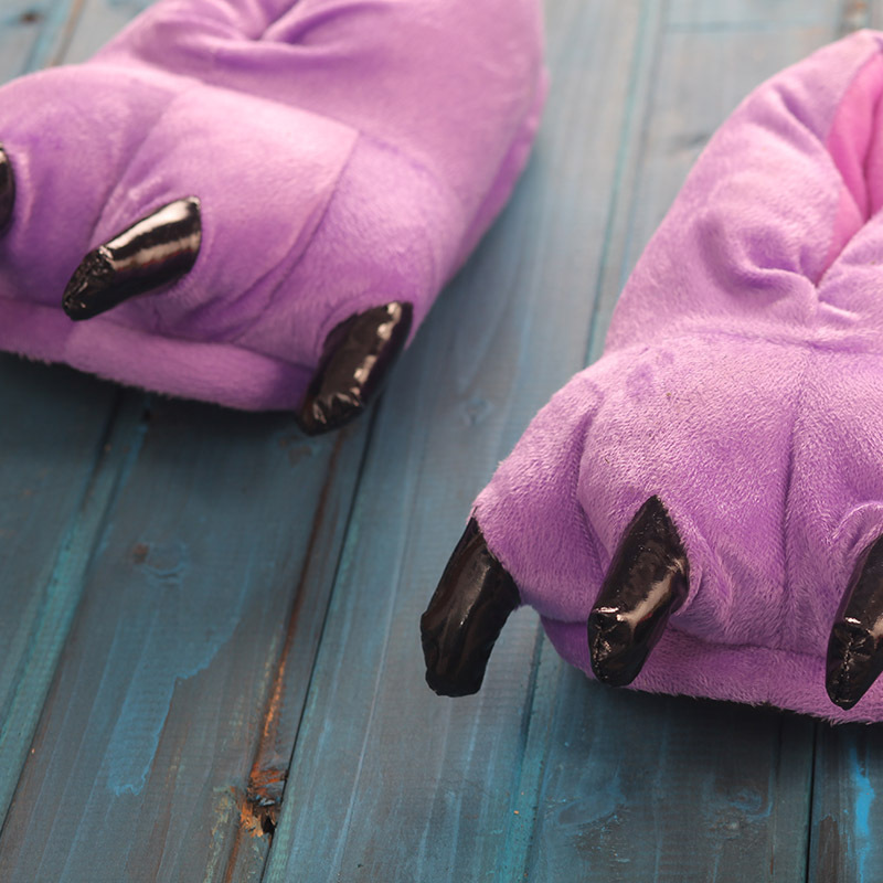 Claw shoes for men and women wholesale manufacturers cartoon coral fleece dinosaur animal plush home shoes multi-color explosions Stitch