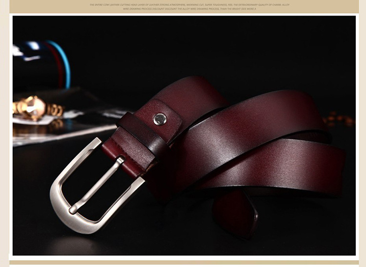 Produttori popolari all'ingrosso cintura da uomo in pelle di vacchetta con fibbia ad ardiglione a due strati cintura da uomo retrò versatile da lavoro_voghion.com