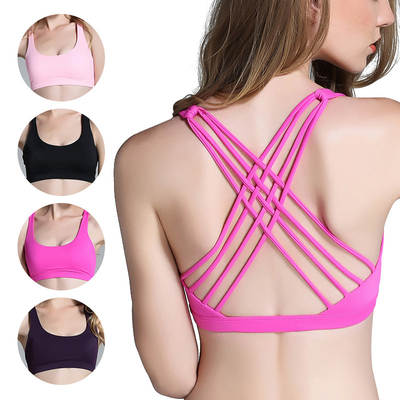 Cross-back Sports Bra European and American Non-rimless Yoga Running Vest Quick-drying Shockproof Large-size Sports Underwear