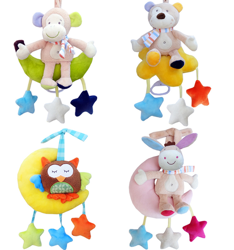 JJOVCE Baby Bed Bell 0-1 Years Old Coil Music Bell Plush Cart Pendant 3-12 Months Toy