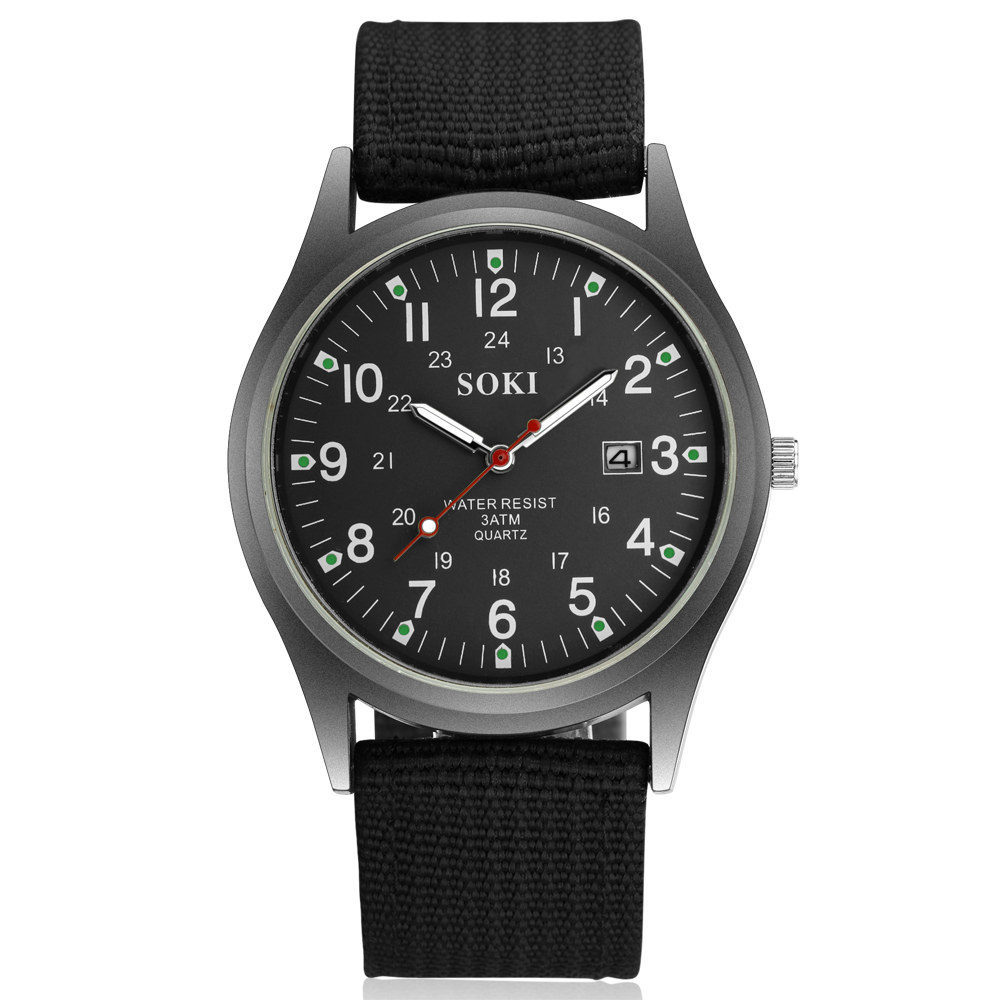 SOKI Canvas Clothing Men's Watch Sports Leisure Fashion Gift Calendar Men's Watch Student Men's Watch