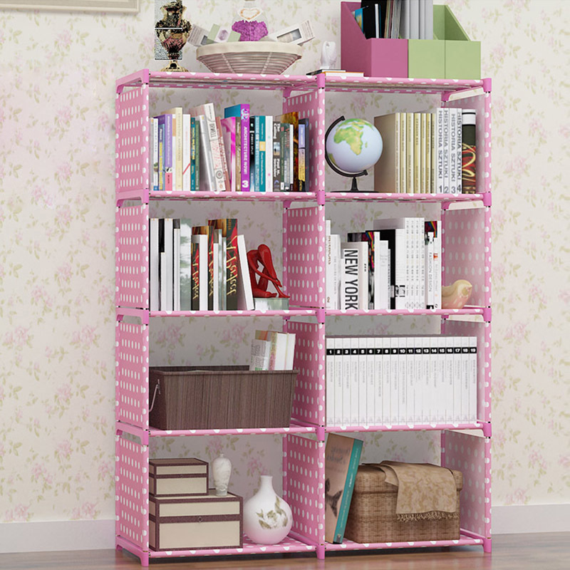 Double row bookshelf simple bookcase floor-standing storage rack children's bookcase student bookshelf multi-layer reinforced storage cabinet wholesale