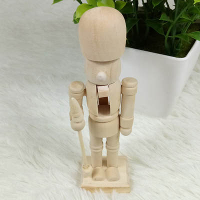 Factory direct supply spot 12cm Nutcracker puppet White embryo walnut soldier ornaments walnut Nutcracker