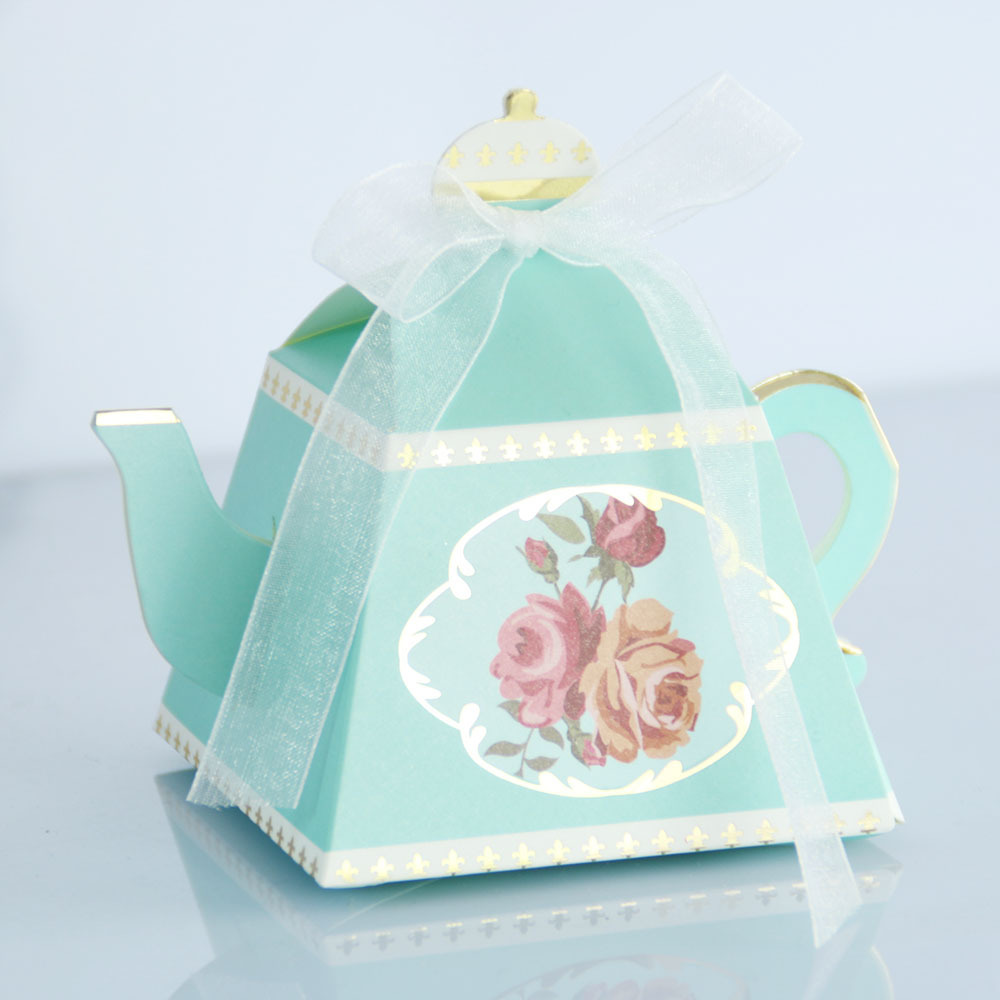 New creative bronzing European-style royal teapot candy box vintage candy box personality afternoon tea cake box
