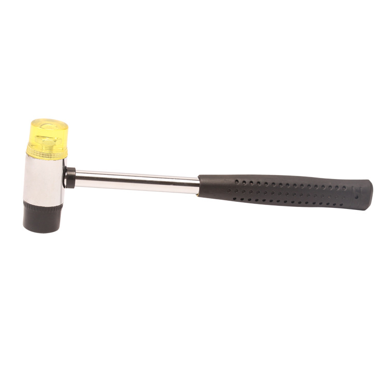 Steel pipe handle double-head mounting hammer glass door and window mounting hammer rubber hammer double-head rubber hammer