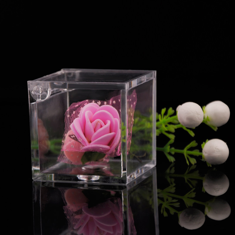 High Transparent Food Grade Square Flip Box Baby Full Moon Back Gift Box Small Storage Box Candy Box Creative