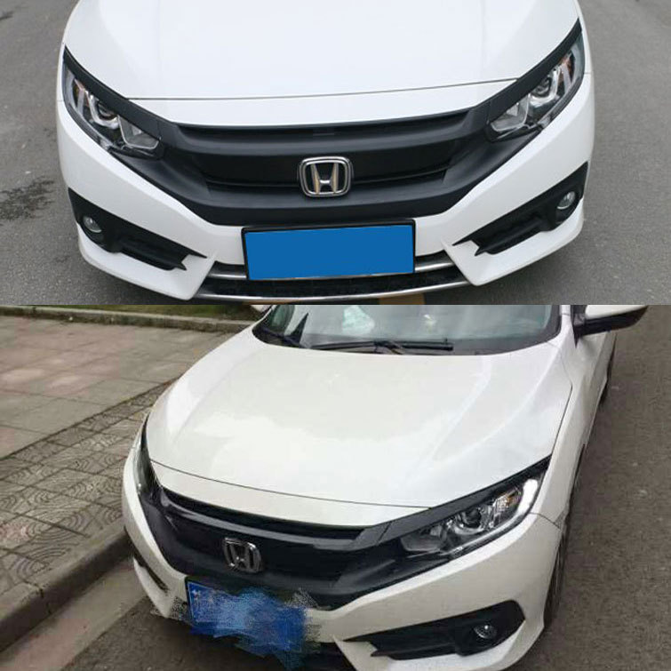 Tenth Generation Civic Modified Full Black Medium Net Sticker Carbon Fiber Pattern Medium Net Tenth Generation Civic Decorative Body Sticker