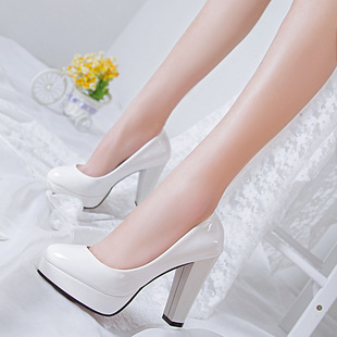 Spring and Autumn Women's Shoes Thick Heel Shoes Table Nude High Heels Women's Night Shop Bridesmaid Shoes Wedding Shoes Fashion