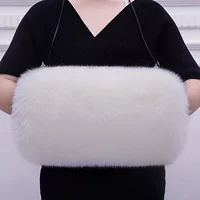 Чехол для рук трубка утолщенный имитация лисьего меха грелка для рук имитация меха теплое ручное ведро меховая подушка плечевой ремень чехол для рук детский