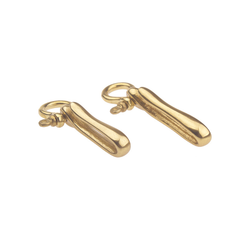 Pure copper U-shaped hook financial cloth buckle cattle brass key chain pure copper key chain personality diy accessories