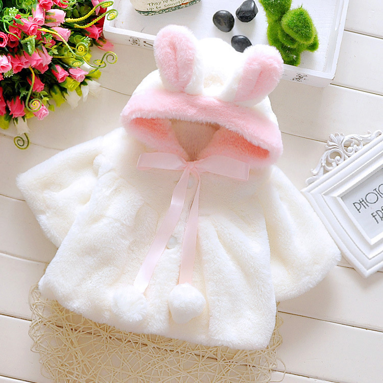 ebay AliExpress explosions baby girl shawl rabbit fur girl baby coat hooded cartoon a generation of hair