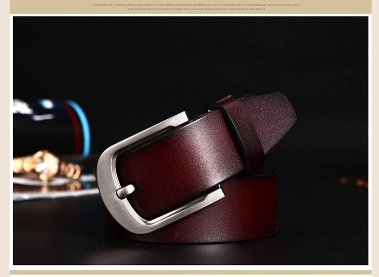 Produttori popolari all'ingrosso cintura da uomo in pelle di vacchetta con fibbia ad ardiglione a due strati cintura da uomo retrò versatile da lavoro_voghion.com
