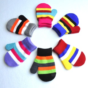 1-4 Years Old Kindergarten Children Winter Warm Knitted Bag Gloves Children's Baby Anti-Scratch Small Gloves