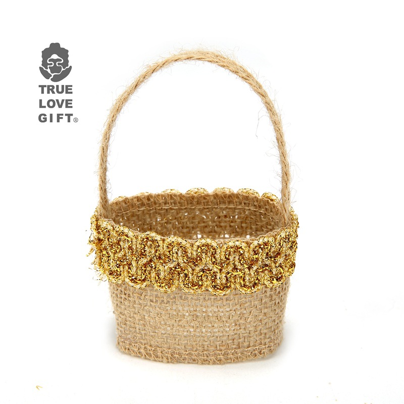 DIY eco-friendly linen wedding party decoration bag linen bag candy bag mini gift