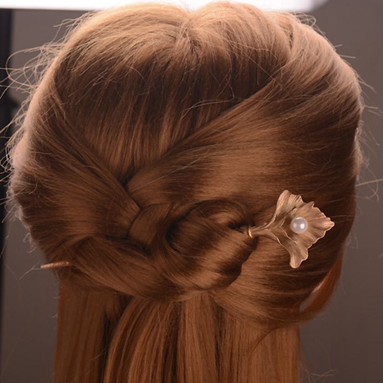 Hair Accessory Hair Pin, Light Gold with Artificial Pearls, Lady's Hairpin for Updo, Bridal Headpiece Wholesale