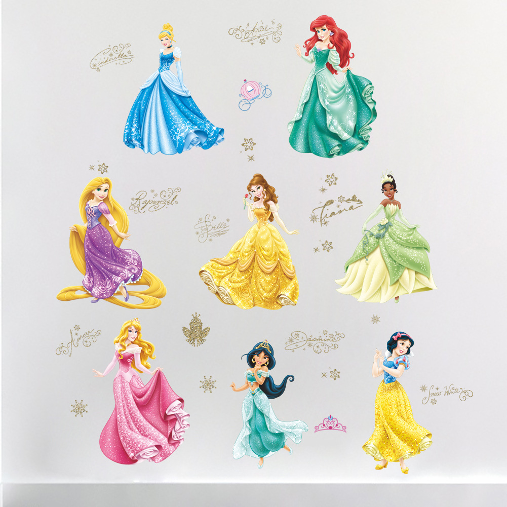 New 14151 Cartoon Snow White Children's Room Kindergarten Environment Layout Removable Wall Sticker Sticker