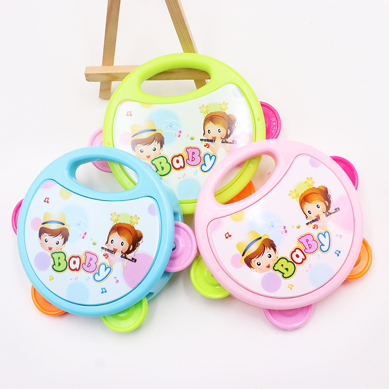 Children's bell drum cartoon baby musical instrument rattle kindergarten small gift toy wholesale maternal and infant store gifts