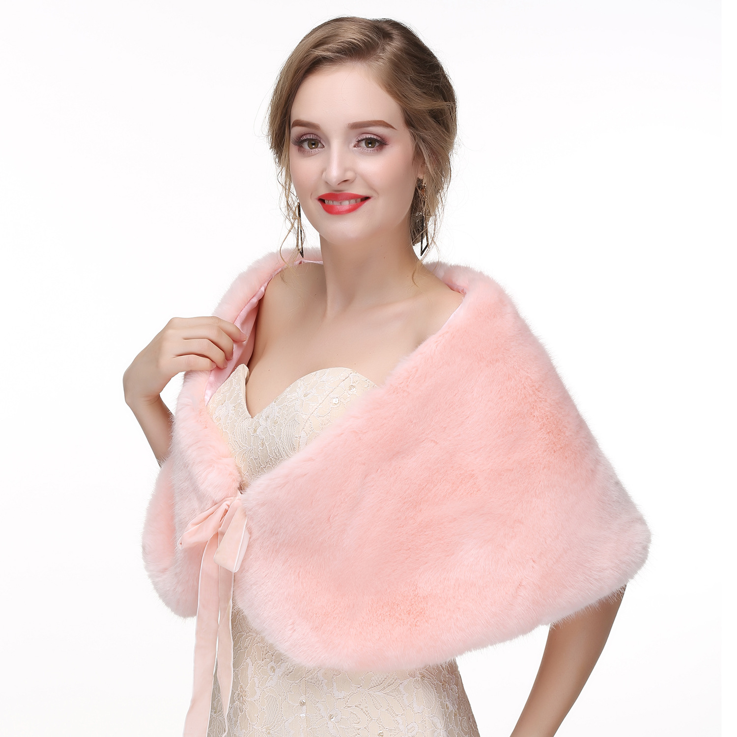 Amazon bridal winter warm fur shawl European and American high-grade fur wedding dress fox fur waistcoat