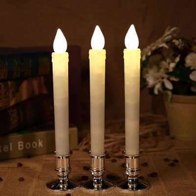 AA simulation Rod Wax fire flame birthday electronic long rod candle cross-border candle blessing candle Buddha candle