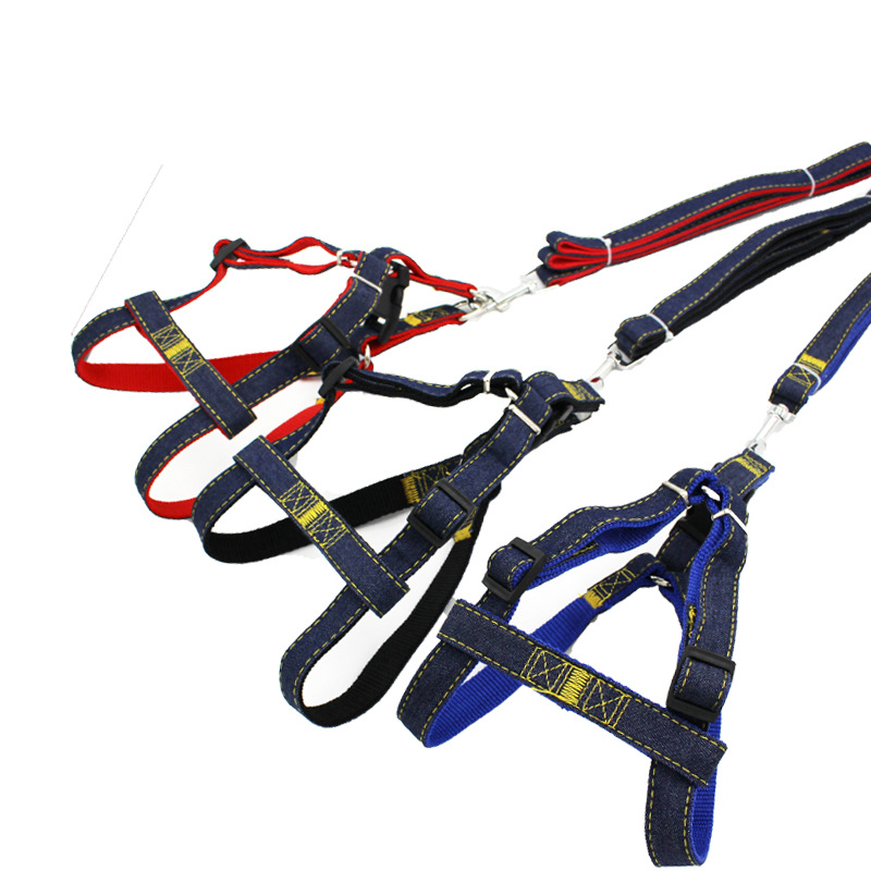 [1.50 kg-35.00 kg] pet leash dog leash collar cat dog cowboy chest strap set pet supplies