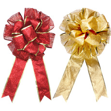 25cm Glitter Powder Christmas Bow Hanging Christmas Tree Decoration diy Accessories Christmas Bow Pendant_voghion.com