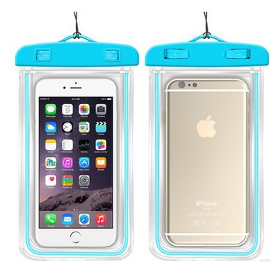Luminous waterproof bag swimming waterproof mobile phone bag fluorescent mobile phone waterproof case outdoor luminous mobile phone takeaway