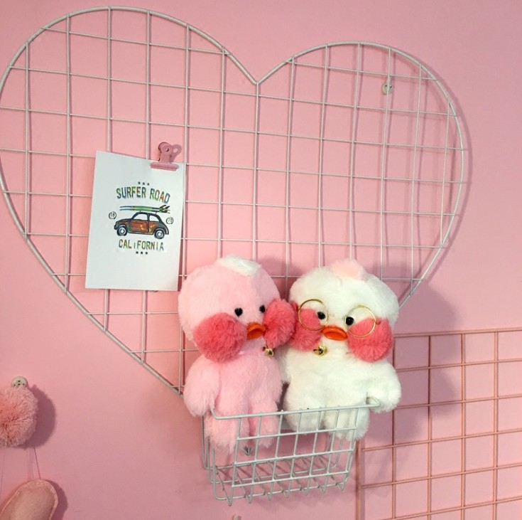 Creative Heart Grid Photo Wall Girl Heart Bedroom Iron Grid Photo Wall Korean Princess Room Decoration
