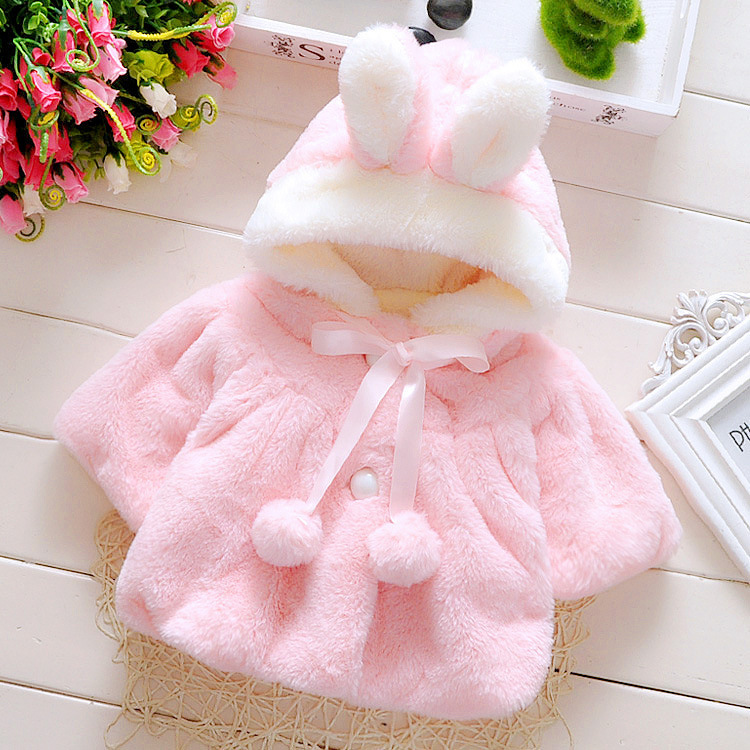 ebay AliExpress explosions baby girl shawl rabbit fur girl baby coat hooded cartoon a generation of hair