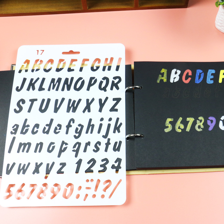 20 B5 painting template English alphanumeric copy hollow template DIY graffiti waterproof PET template ruler