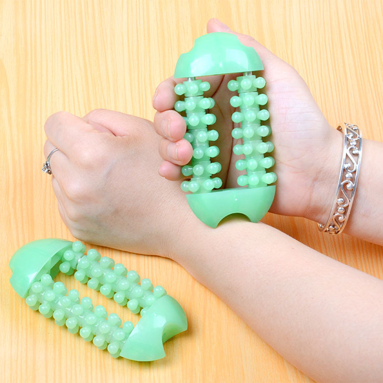 Hand palm massager 080424 acupuncture points meridian massage roller with scraping plate massage ball wheel Jade hand