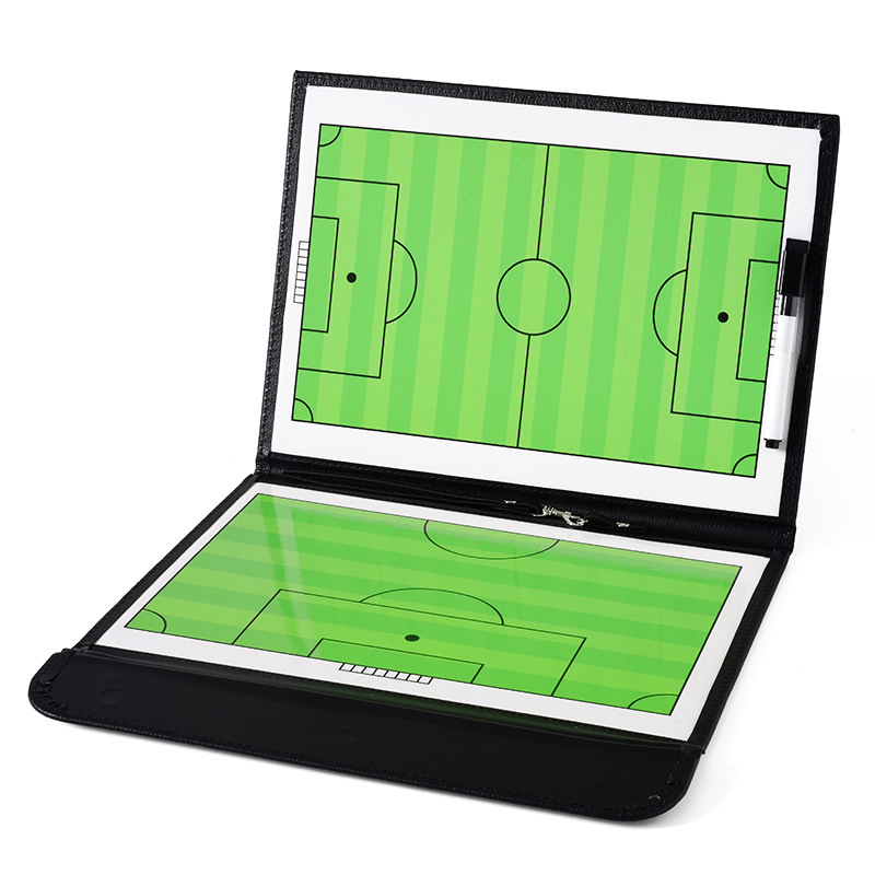 Football Tactical Board 2.5 Folding Coach Board Leather Teaching Board Color Folding Magnetic Game Exercise Command Board