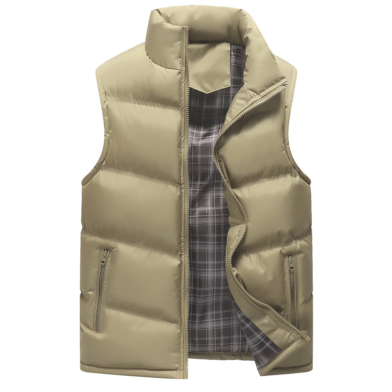 Perennial supply of European size men's cotton-padded jacket youth cotton-padded warm padded jacket down cotton-padded vest winter cotton-padded vest