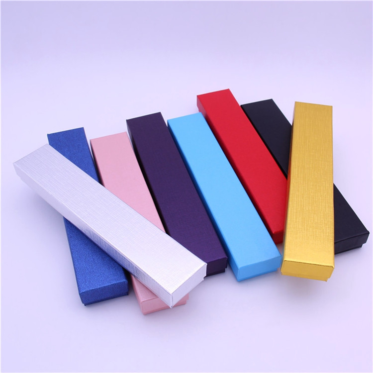 Spot wholesale pearlescent paper hairpin gift box heaven and earth cover jewelry box rectangular necklace packaging box