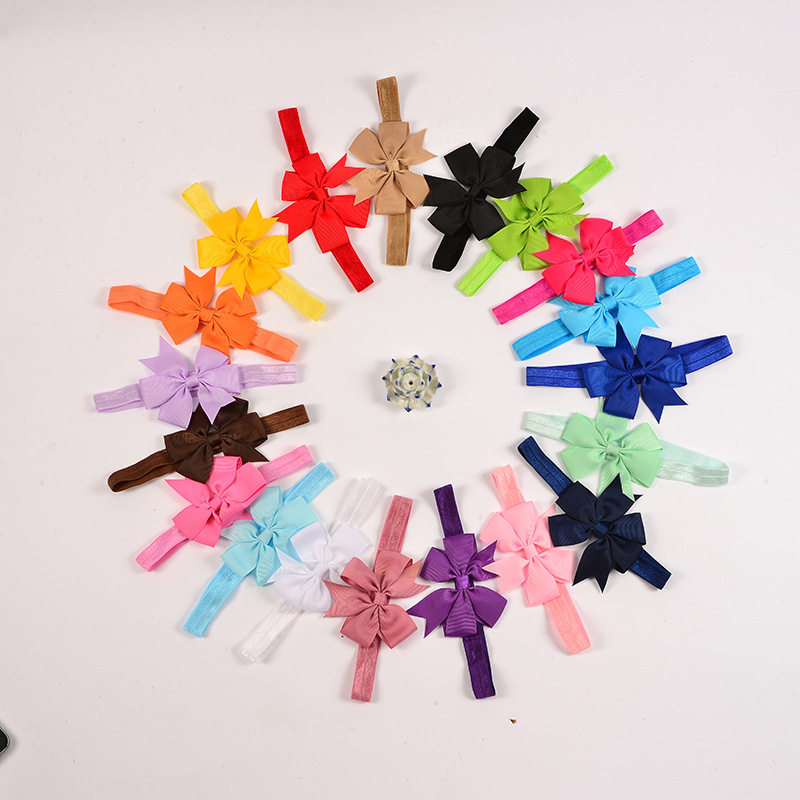 Ribbon Bow Children's Hair Band Swallowtail Bow Elastic Headband Baby Hair Band Headwear