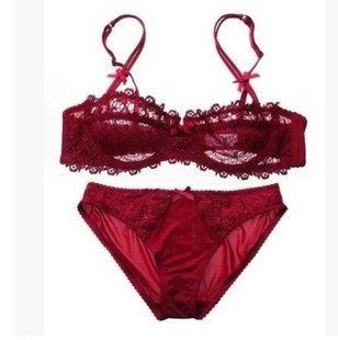 Sexy Lace Comfortable Thin Transparent Bra Women's Lingerie Bra Set 9166