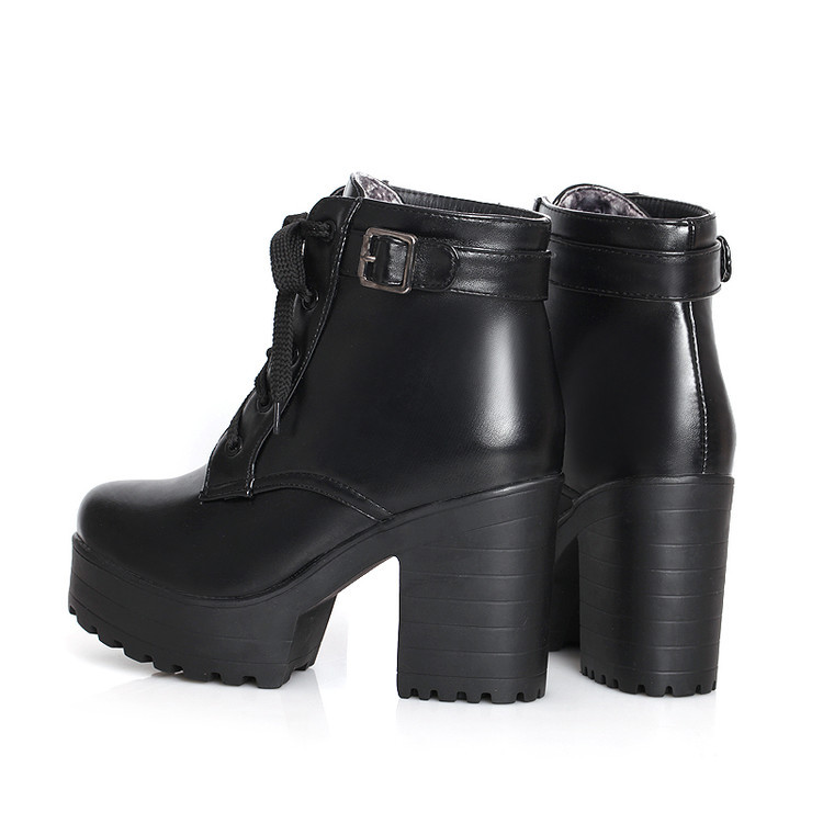 16 foreign trade long line large size short boots 40414243 muffin thick heel lace-up Martin boots women's boots AliExpress generation hair