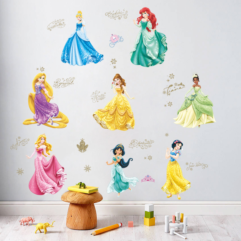 New 14151 Cartoon Snow White Children's Room Kindergarten Environment Layout Removable Wall Sticker Sticker