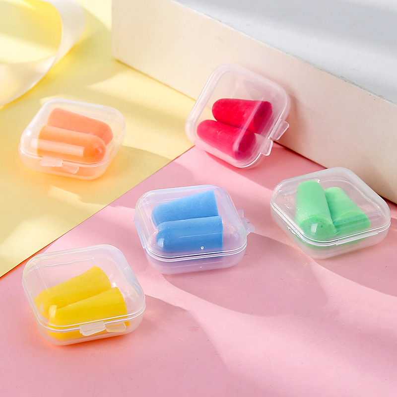 Printable logo slow rebound noise reduction sleep learning sleeping anti-noise sponge earplugs soundproof earplugs