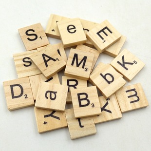 Pine Square 26 English Letters Natural Wood English Letters Wood Chips English Letters