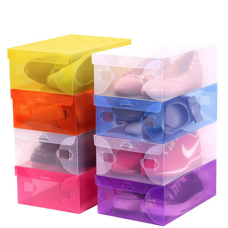 105g女士加厚型翻盖式鞋盒 PP塑料男女鞋盒储物透明收纳盒