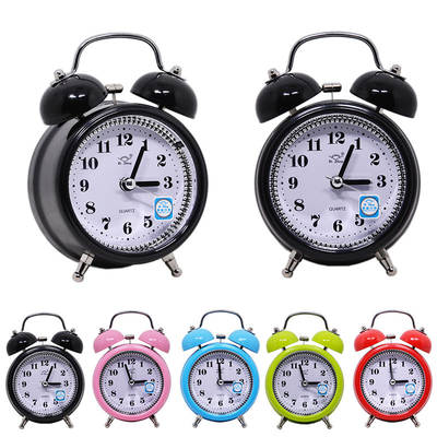 Wholesale alarm clock student dedicated mute alarm clock with light simple metal clock bell 3 inch junior high school