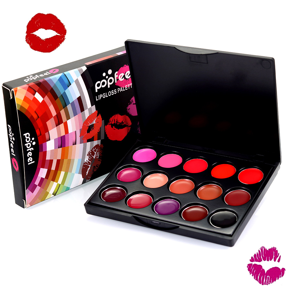POPFEEL 15 color lip gloss mini new makeup lipstick L15 nude lip makeup