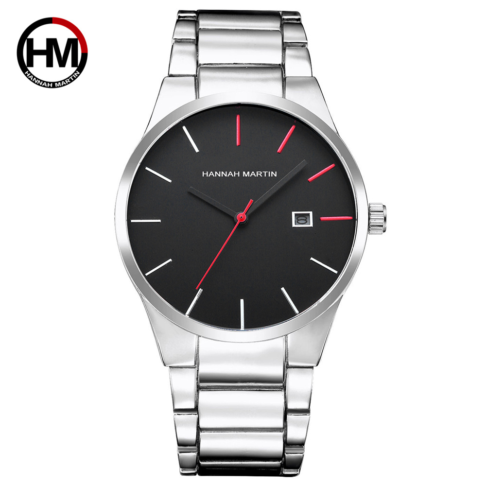 Amazon Hannah Martin steel band watch vacuum plating business casual multi-function calendar quartz watch wholesale