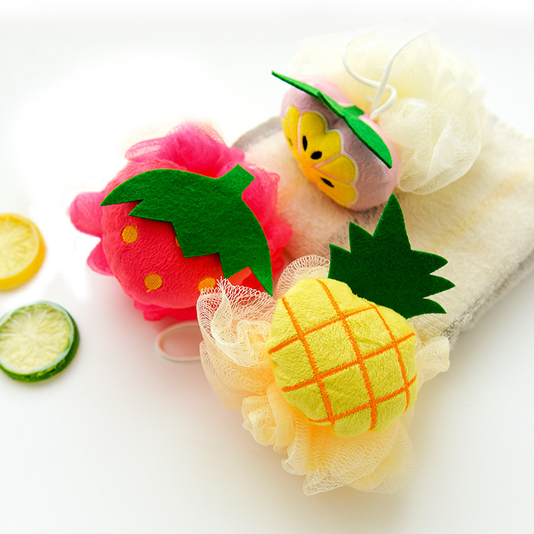 F311 Fruit Shape Bath Bath Ball Bath Flower Bath Soft Large Foaming Ball Bath Exfoliating Bath