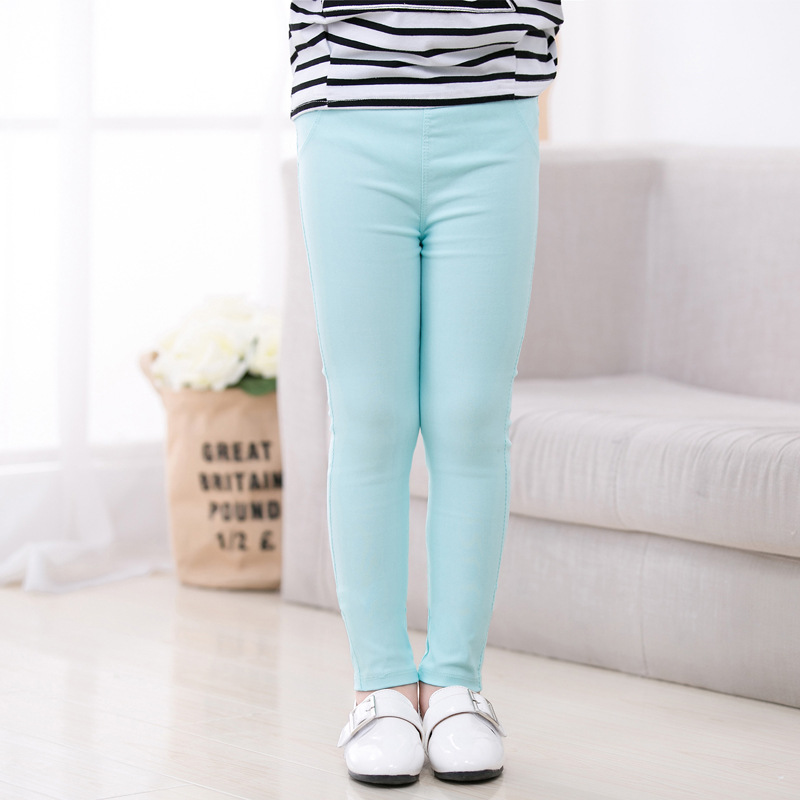 Girls' Pencil Pants Spring and Summer Thin Children's Summer Outer Skinny Pants Tight Stretch Candy Color Children's Leggings