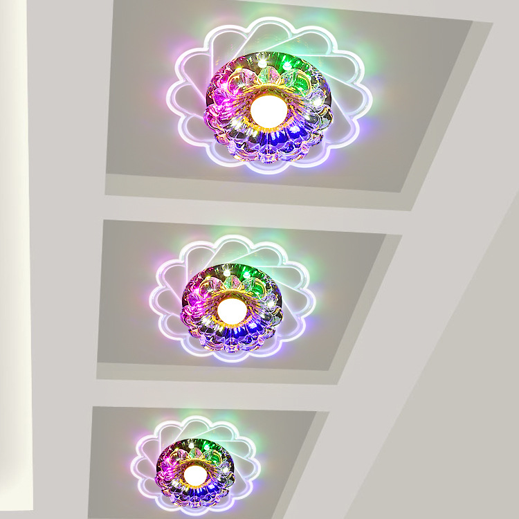 Aisle light led Corridor light hallway spotlight crystal ceiling light round simple modern ceiling living room Downlight